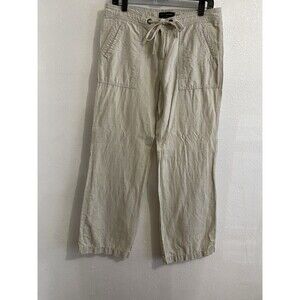 Banana Republic Flax Linen Pants 10 Beach Boho Festival Classic Minimalist D24